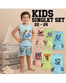 Kids Boy's Cartoon Suit Set/ Summer Boy's Singlet & Short Pant/ Baju Singlet  Super Hero Set Budak Lelaki #1110 #494