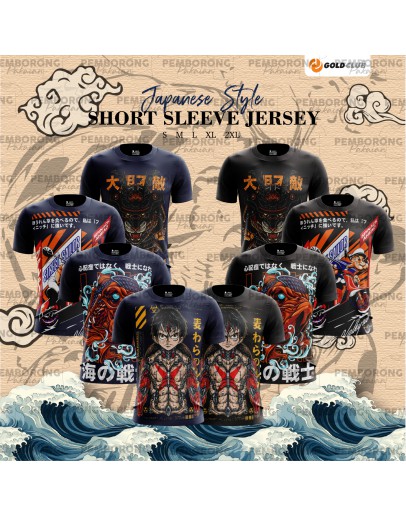 GOLD CLUB Limited Edition Japanese Style Short Sleeve Jersey/ Anime One Piece Luffy Shirt/ Japan Cartoon Tshirt