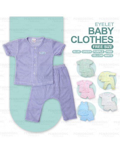BAJU BAYI BERLUBANG SET /BABY EYELET SUIT