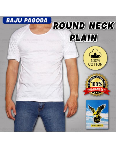 Baju Pagoda Eagle King Cotton Plain Round Neck T Shirt