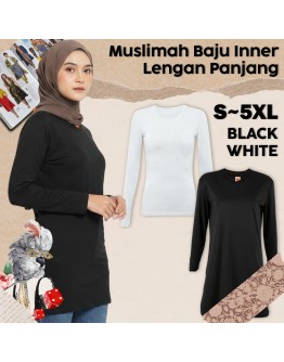 Muslimah Baju Inner lengan Panjang Elasticated Girls Long Sleeve Muslimah Inner Wear #018