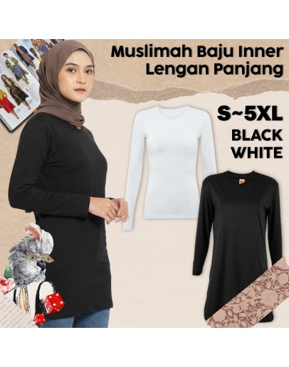 Muslimah Baju Inner lengan Panjang Elasticated Girls Long Sleeve Muslimah Inner Wear #018
