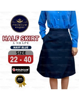 GOLD CLUB School Uniform Navy Blue Half Skirt / Sekolah Menengah Skirt Pengawas
