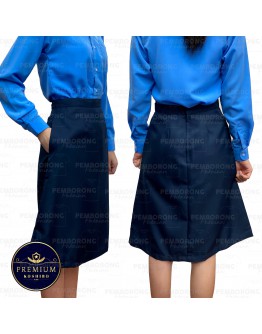 GOLD CLUB School Uniform Navy Blue Half Skirt / Sekolah Menengah Skirt Pengawas