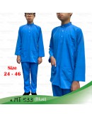 GOLD CLUB Baju Melayu Cekak Musang Set Baju Melayu Slim Fit Sekolah KAFA/ Cekak Musang Warna Biru 