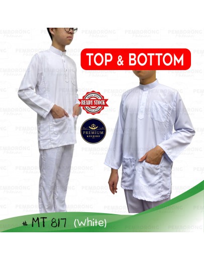 GOLD CLUB Baju Melayu Cekak Musang Set Baju Melayu Slim Fit Sekolah KAFA/ Cekak Musang Warna Putih