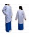 GOLD CLUB Baju Kurung Putih Sekolah Menengah/ Biru Kain Sarung/ Kain Koshibo #MT511 #MT514