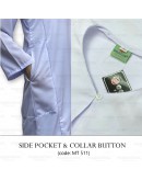 GOLD CLUB Baju Kurung Putih Sekolah Menengah/ Biru Kain Sarung/ Kain Koshibo #MT511 #MT514