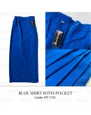 GOLD CLUB Baju Kurung Putih Sekolah Menengah/ Biru Kain Sarung/ Kain Koshibo #MT511 #MT514