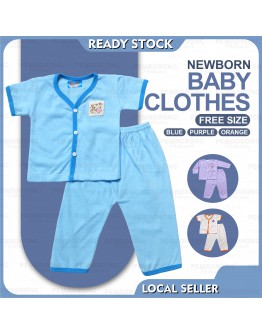 New Born Baby Cotton Cloth Set Long & Short Sleeve / Baju Bayi Seluar Panjang Clothing Unisex