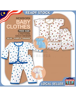 New Born Baby Cotton Suit Set Long & Short Sleeve / Baju Bayi Clothing Unisex