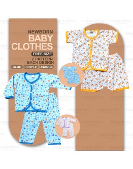 New Born Baby Cotton Suit Set Long & Short Sleeve / Baju Bayi Clothing Unisex