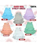 Baby Girl Eyelet Dress Suit/ Dress Bayi Berlubang/ Baby Girl Set 6-12 /12-18 Months #1287_A