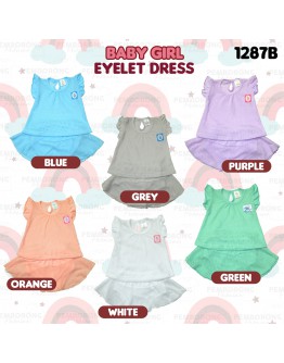 Baby Girl Eyelet Dress Suit/ Dress Bayi Berlubang/ Baby Girl Set 6-12 /12-18 Months #1287_B