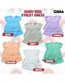 Baby Girl Eyelet Dress Suit/ Dress Bayi Berlubang/ Baby Girl Set 6-12 /12-18 Months #1288_A