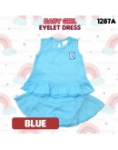 Baby Girl Eyelet Dress Suit/ Dress Bayi Berlubang/ Baby Girl Set 6-12 /12-18 Months #1287_A