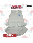 Baby Girl Eyelet Dress Suit/ Dress Bayi Berlubang/ Baby Girl Set 6-12 /12-18 Months #1287_A