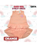 Baby Girl Eyelet Dress Suit/ Dress Bayi Berlubang/ Baby Girl Set 6-12 /12-18 Months #1287_A