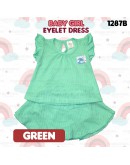 Baby Girl Eyelet Dress Suit/ Dress Bayi Berlubang/ Baby Girl Set 6-12 /12-18 Months #1287_B