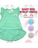 Baby Girl Eyelet Dress Suit/ Dress Bayi Berlubang/ Baby Girl Set 6-12 /12-18 Months #1287_B