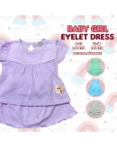 Baby Girl Eyelet Dress Suit/ Dress Bayi Berlubang/ Baby Girl Set 6-12 /12-18 Months #1288_A