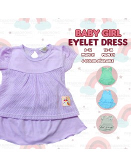 Baby Girl Eyelet Dress Suit/ Dress Bayi Berlubang/ Baby Girl Set 6-12 /12-18 Months #1288_A