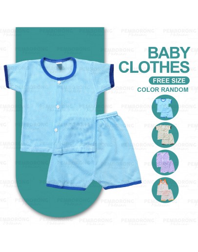 Baby Eyelet Clothing Set Unisex Eyelet Suit Set/ Baju Bayi Lubang