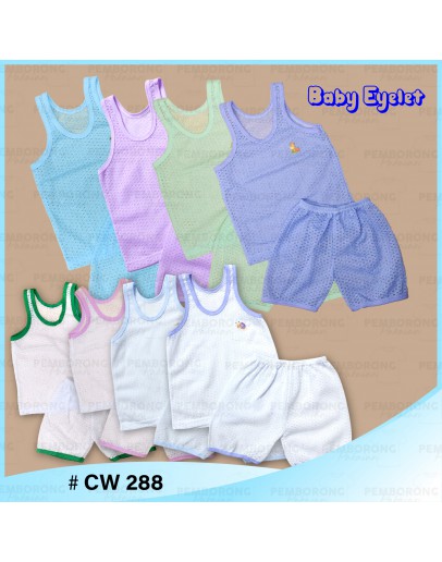 Baby Singlet Eyelet Set / Baju Bayi Berlubang #CW 288