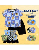 (1-3Y) Kids Boy's Clothes Suit Set/ Summer Boy's T-shirt & Short Pant/ Baju Set Budak Lelaki