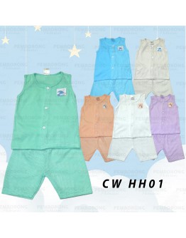 Baju Lubang bayi Eyelet Baby Cloth/ Newborn Baby Sleepwear/ Half Hole Cloth Suit
