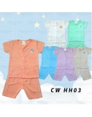 Baju Lubang bayi Eyelet Baby Cloth/ Newborn Baby Sleepwear/ Half Hole Cloth Suit