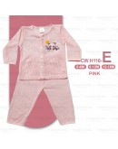 0-18 Month Newborn Baby Eyelet Suit/ Baju Bayi Set Berlubang 