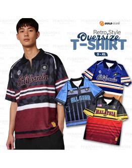 GOLD CLUB Jersi Kolar Oversized Malaysia/High Quality Oversized Retro Collar Casual Jersey #GS 100