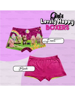 3pcs GIRL'S LOVELY HAPPY BOXERS / CUTE LABUBU UNDERWEAR / SELUAR DALAM BUDAK PEREMPUAN #1133