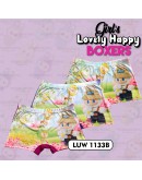 3pcs GIRL'S LOVELY HAPPY BOXERS / CUTE LABUBU UNDERWEAR / SELUAR DALAM BUDAK PEREMPUAN #1133