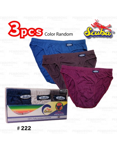 Scuba Underwear 3pcs/ 100% Cotton Underwear/ Seluar Dalam
