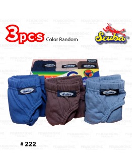 Scuba Underwear 3pcs/ 100% Cotton Underwear/ Seluar Dalam