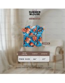 GOLD CLUB Batik Half Sleeve Blouse/ Summer Floral Shirt/ Baju Batik Wanita Casual