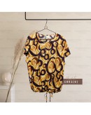 GOLD CLUB Batik Half Sleeve Blouse/ Summer Floral Shirt/ Baju Batik Wanita Casual
