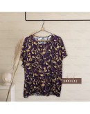 GOLD CLUB Batik Half Sleeve Blouse/ Summer Floral Shirt/ Baju Batik Wanita Casual