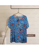 GOLD CLUB Batik Half Sleeve Blouse/ Summer Floral Shirt/ Baju Batik Wanita Casual