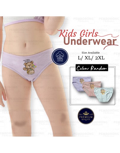 Kid Girl Underwear/ Cotton Cute Bear Underwear/ Budak Perempuan Seluar Dalam/ Girl Panties