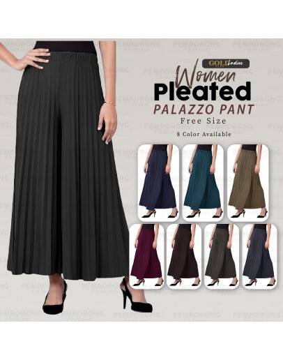 Pleated Skirt Italian Crepe Full Length/ Muslimah Skirt Pleated Princess Flowy/ Skirt Labuh/ Skirt Panjang #LW 2081
