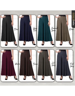 Pleated Skirt Italian Crepe Full Length/ Muslimah Skirt Pleated Princess Flowy/ Skirt Labuh/ Skirt Panjang #LW 2081