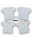 Baju Baby Berlubang / Baby Short Sleeve Eyelet T Shirts With Button/SG601