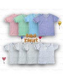 Baju Baby Berlubang / Baby Short Sleeve Eyelet T Shirts With Button/SG601