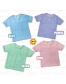Baju Baby Berlubang / Baby Short Sleeve Eyelet T Shirts With Button/SG601