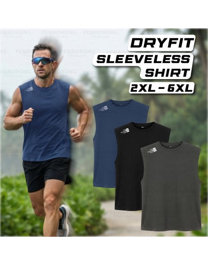 Top Sleeveless Shirt Men Dryfit/ Baju sukan lelaki tanpa lengan #S021