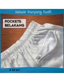 Seluar Tracksuit Putih Unisex/ White Track Bottom/ Seluar Sukan #SP 627