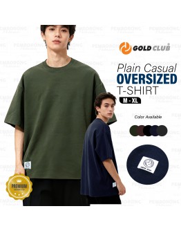 GOLD CLUB Plain Oversized Cotton T-Shirts Short Sleeve/ Korea Style Plain T-shirt/ Baju Lelaki Oversized